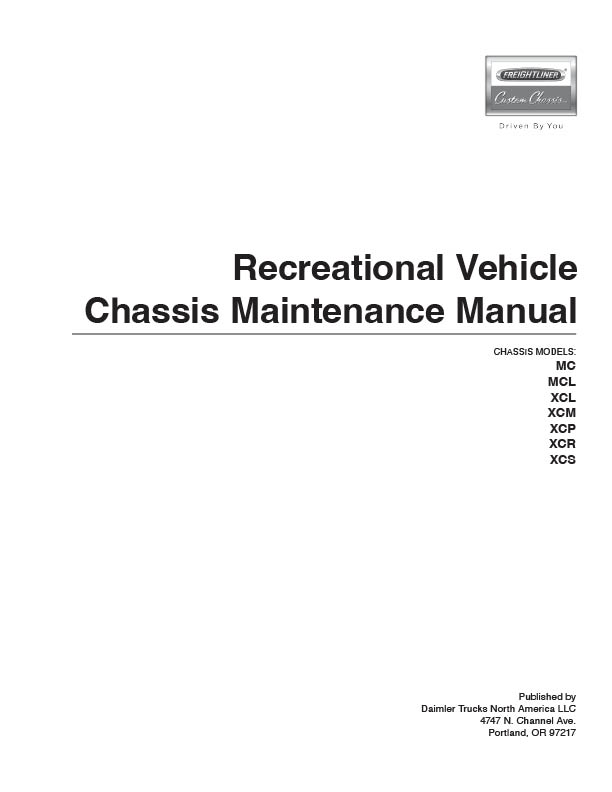 Cover Page of RV Chassis Maintenance Manual