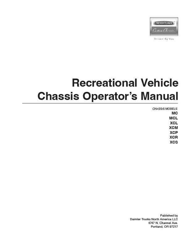 Cover Page of RV Operator's Manual