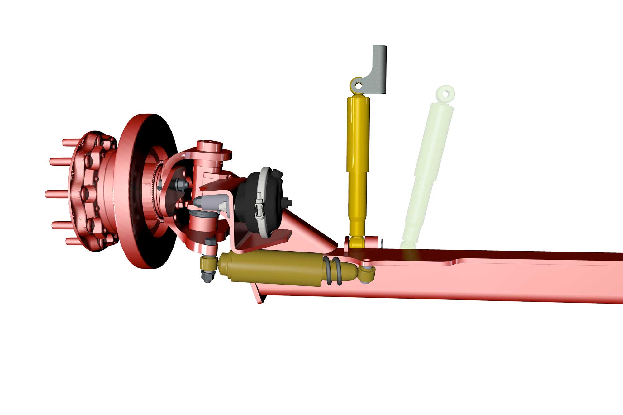 UltraSteer tag axle with shocks