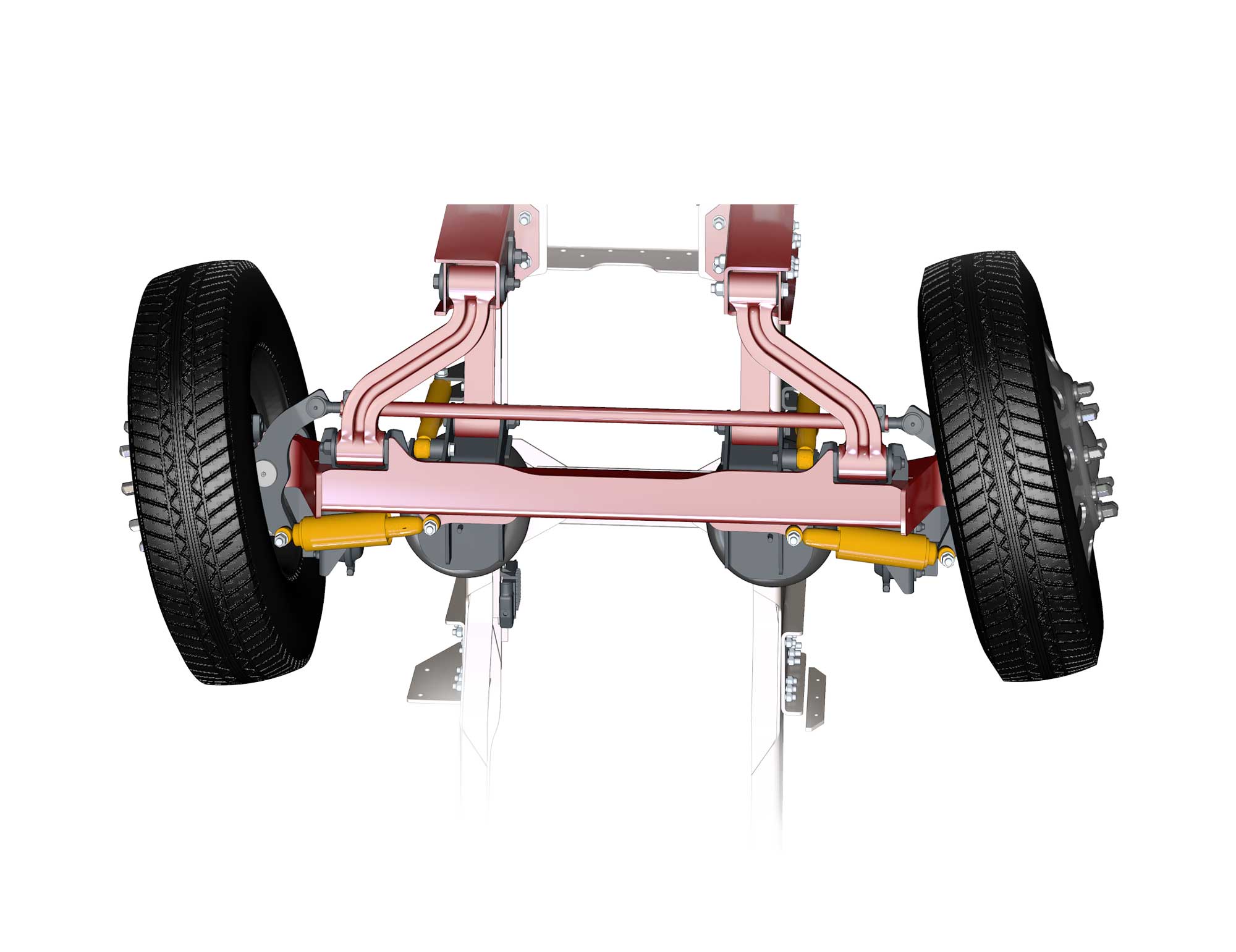 UltraSteer tag axle with wide suspension arms